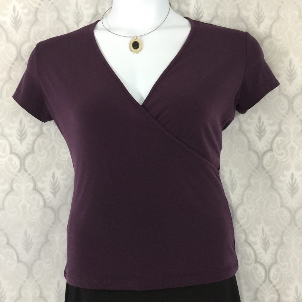 New York & Co Faux Wrap Plunge Top
